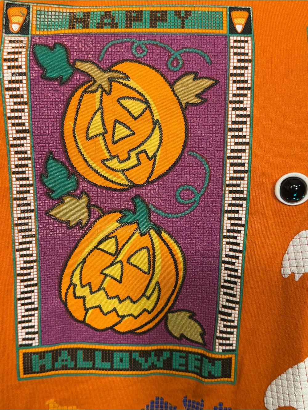 Vintage 90s Halloween Single Stitch T-Shirt One Size Made in USA - Picture 6 of 10